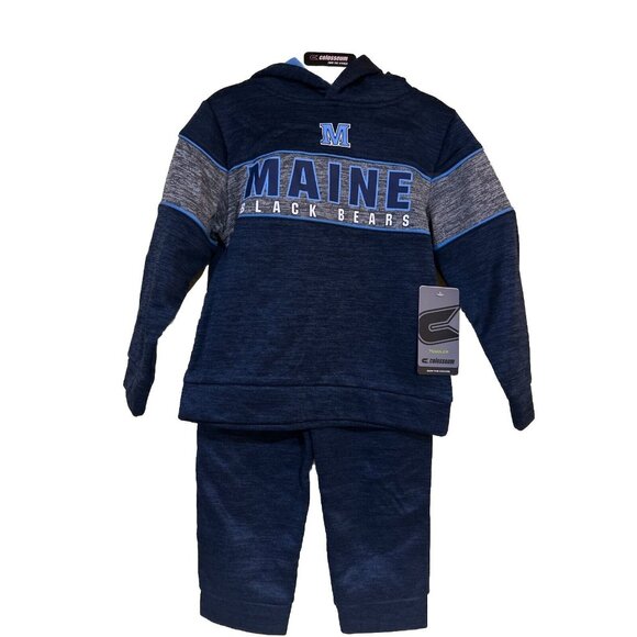 Maine Black Bears Colosseum Outfit Set Hoodie Sweatpants Toddler 3T NEW - Picture 1 of 7